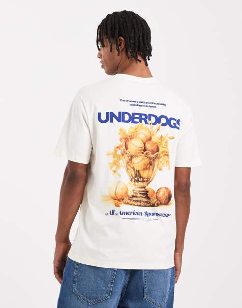ONLY & SONS – Oversize-T-Shirt in Wollweiß mit Underdogs-Grafikprint - view 1