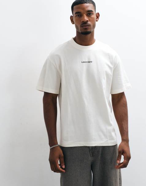 ONLY & SONS Oversize-T-Shirt mit Leave-Blank-Print in Elfenbein - view 1
