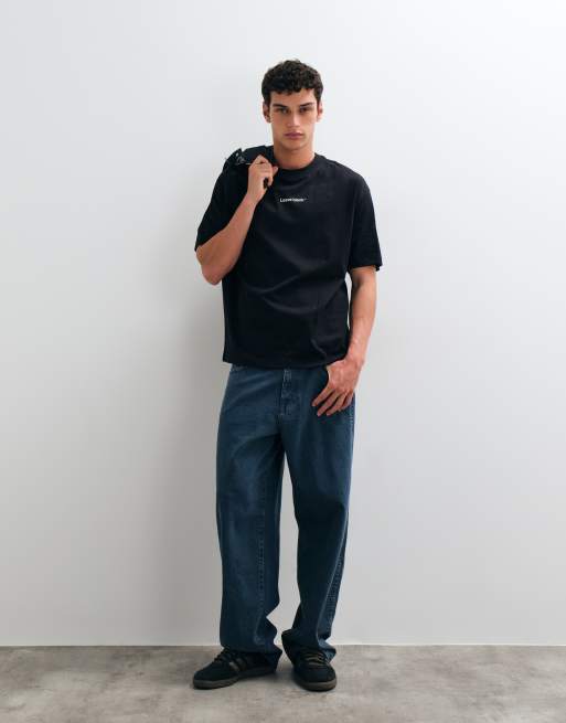 ONLY & SONS Oversize-T-Shirt mit Leave-Blank-Print in Schwarz, 4 von 5