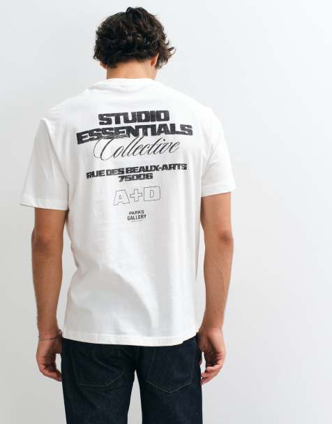 ONLY & SONS Oversize-T-Shirt mit Studio-Essentials-Print auf der Rückseite in Weiß - view 1