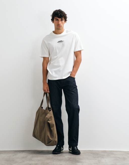 ONLY & SONS Oversize-T-Shirt mit Studio-Essentials-Print auf der Rückseite in Weiß, 4 von 5