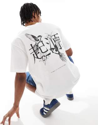 Only & Sons Oversize T-shirt With Bird Back Print