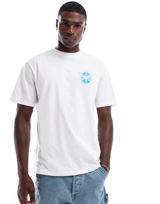 ONLY & SONS oversize T-shirt with butterfly back print in white