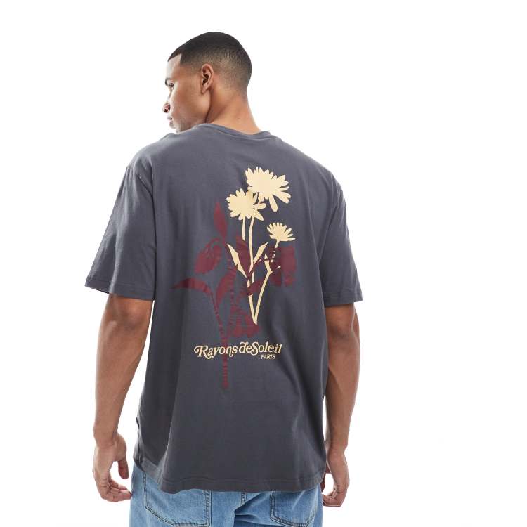 ONLY & SONS oversize t-shirt with floral back print in