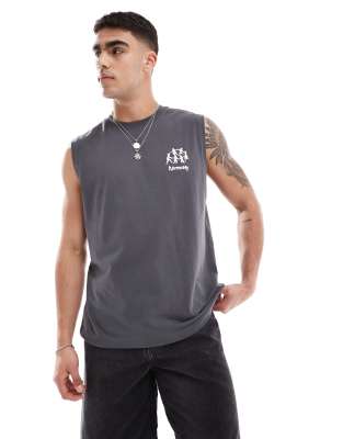 ONLY & SONS OVERSIZE TANK TOP WITH HARMONY BACK PRINT 