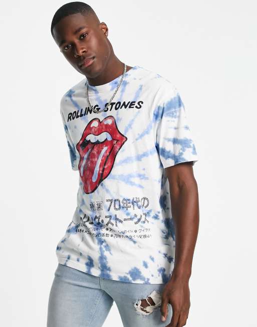 Rolling stones tie dye crew online neck