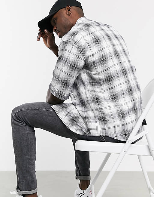  Only & Sons oversized check shirt in white 