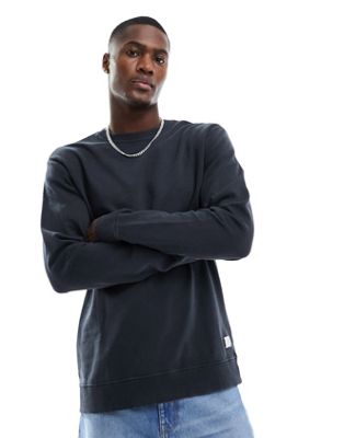 Only & Sons Heavyweight Crew Neck Sweatshirt In Black