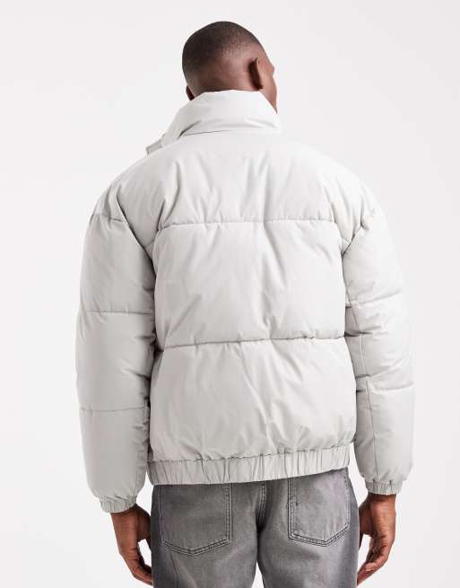 ONLY & SONS oversized cuffed puffer jacket in light grey, 3 of 5