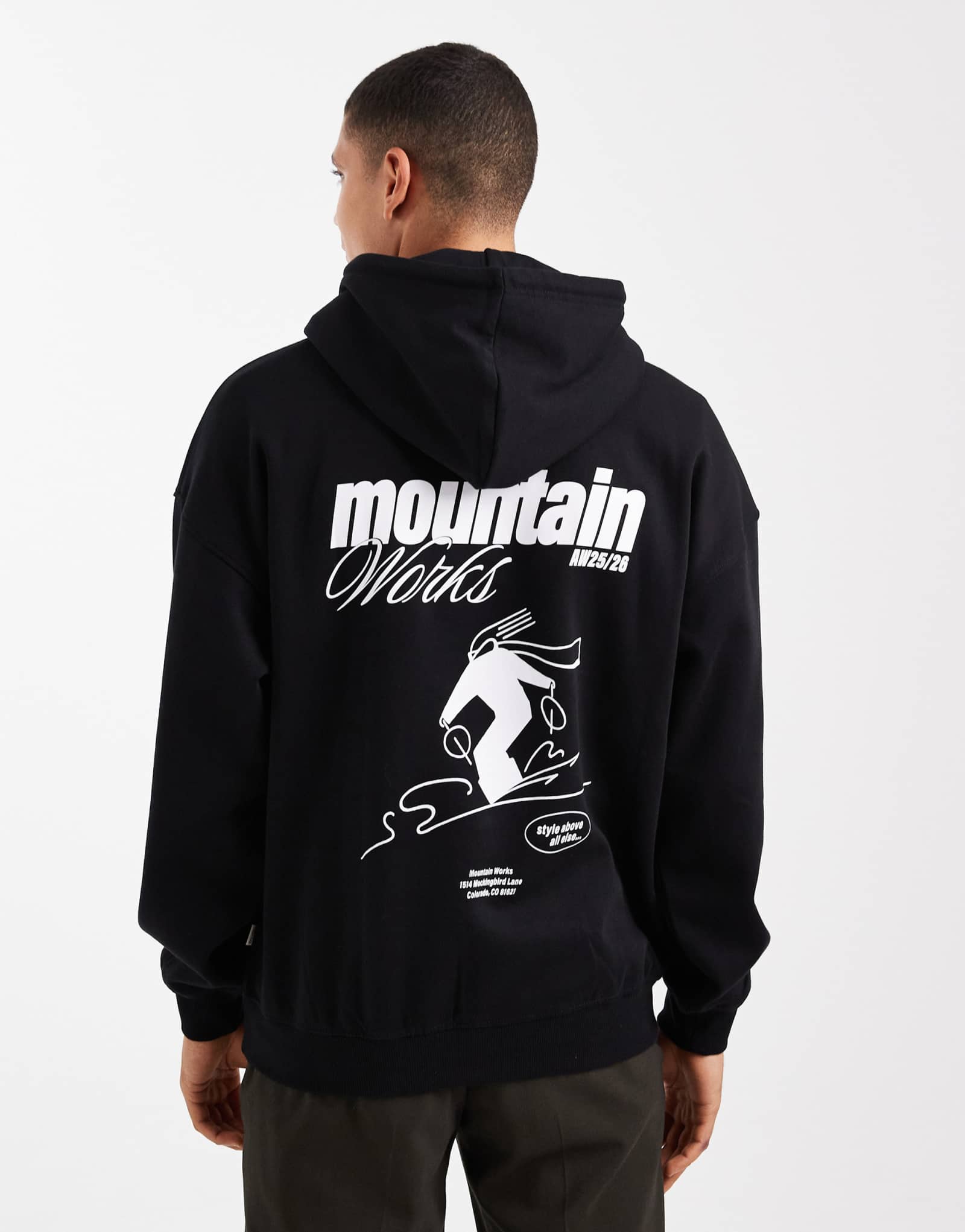 Толстовка ONLY &SONS оверсайз-кроя с капюшоном и принтом 