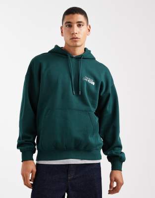 Only & Sons Oversized Fit Hoodie With Ski Back Print In Green