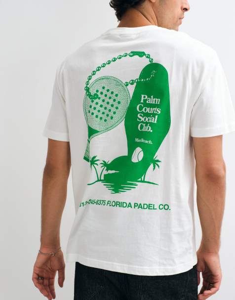 ONLY & SONS oversized fit T-shirt med Palm Courts-print i hvid - view 1