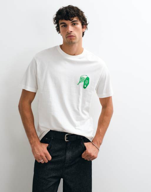 ONLY & SONS oversized fit T-shirt med Palm Courts-print i hvid, 3 af 5