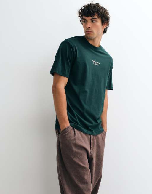 ONLY & SONS oversized fit T-shirt med Studio Archives-print på ryggen i mørkegrøn, 4 af 5