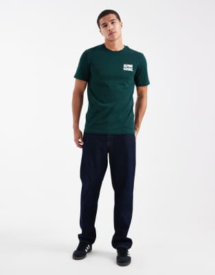 Only & Sons Oversized Fit T-shirt With Alpine Back Print In Green