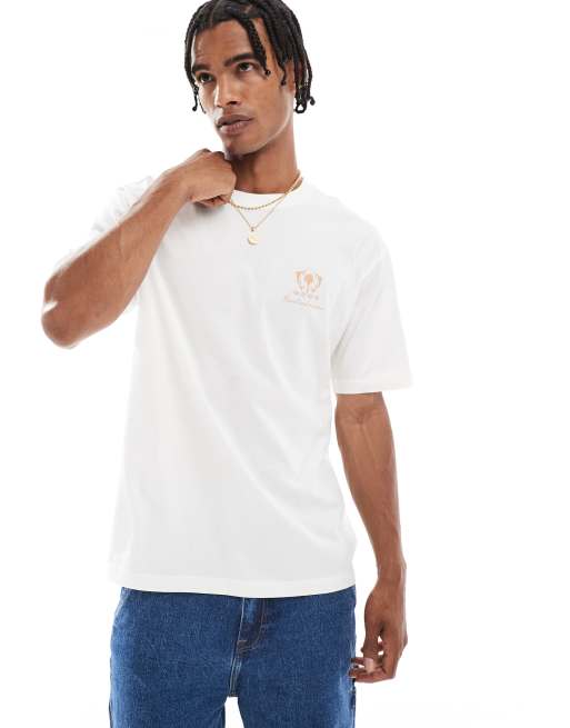 ONLY & SONS oversized fit T-shirt with Amalfi Coast back print in white
