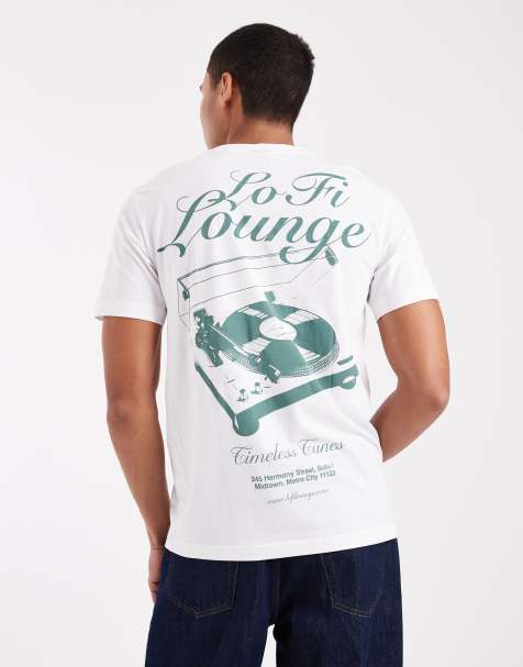 ONLY & SONS oversized fit t-shirt with back print in white - view 1