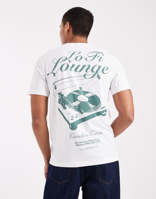 ONLY & SONS oversized fit t-shirt with back print in white