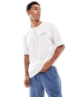 ONLY & SONS oversized fit t-shirt with Capri back print in white
