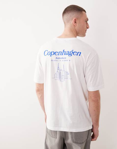 ONLY & SONS oversized fit t-shirt with Copenhagen back print in white - view 1