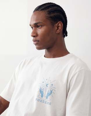 Only & Sons Oversized Fit T-shirt With Fortune Teller Back Print In White