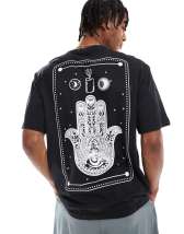 ONLY & SONS oversized fit t-shirt with hamsa hand print in black