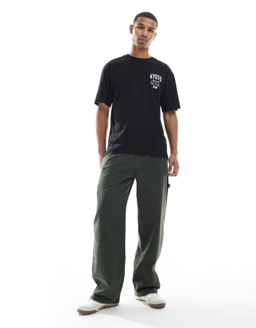 ONLY & SONS oversized fit t-shirt with Kyoto back print in black
