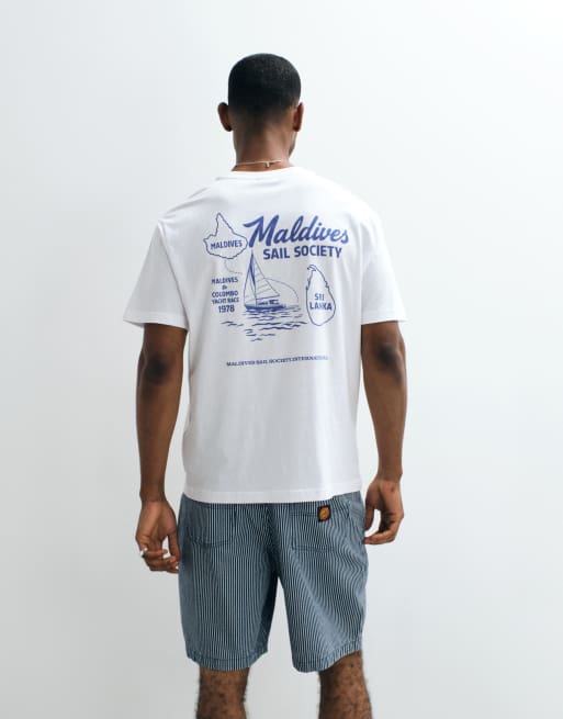 ONLY & SONS oversized fit t-shirt with Maldives back print in white, 4 of 5