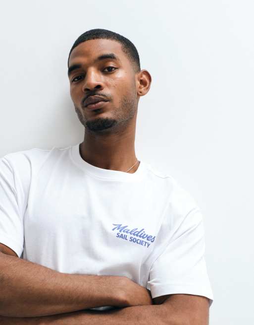 ONLY & SONS oversized fit t-shirt with Maldives back print in white, 5 of 5