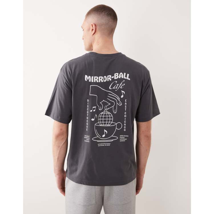 ONLY & SONS oversized fit T-shirt with mirror-ball cafe back print