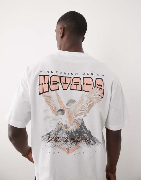 ONLY & SONS oversized fit T-shirt with Nevada back print in white - view 1