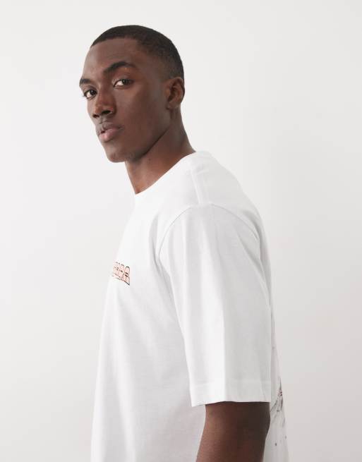 ONLY & SONS oversized fit T-shirt with Nevada back print in white