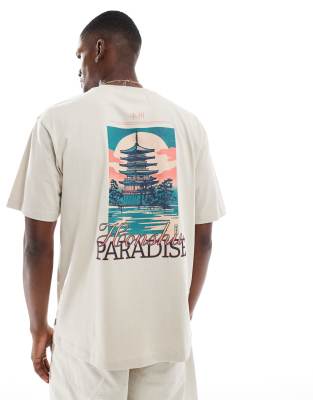 Only & Sons Oversized Fit T-shirt With Paradise Back Print