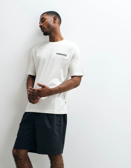 ONLY & SONS oversized fit t-shirt with Toronto back print in cream, 2 of 5
