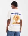 [ONLY & SONS] ONLY & SONS oversized fit t-shirt with underdogs graphic print in off white L Gardenia