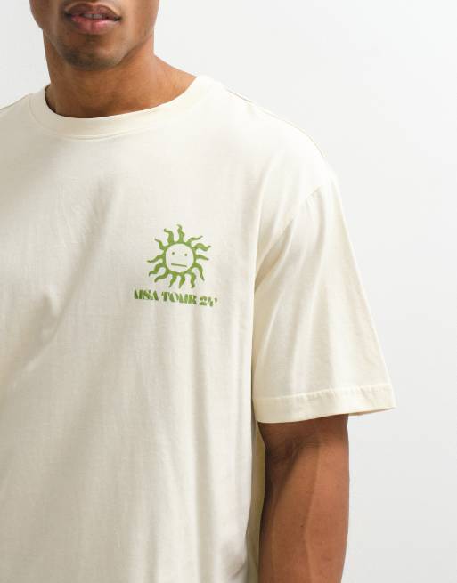 ONLY & SONS oversized fit t-shirt with USA tour back print in beige, 4 of 5