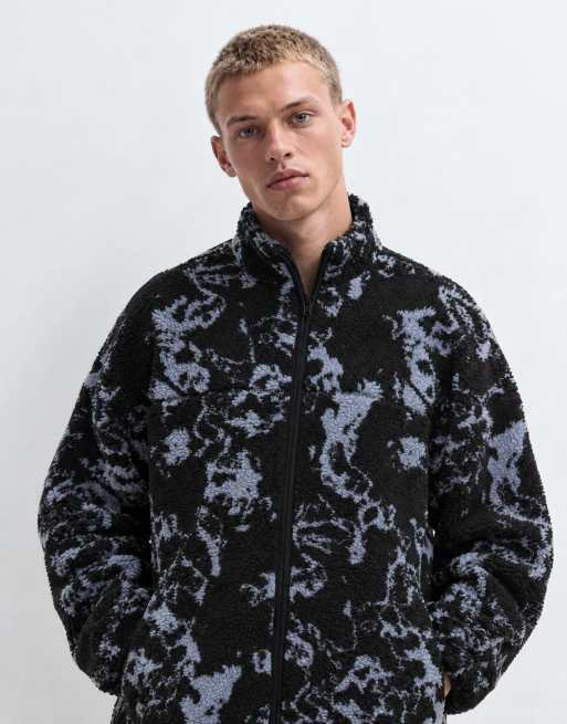 ONLY & SONS oversized fleece in black abstract print, 6 of 10