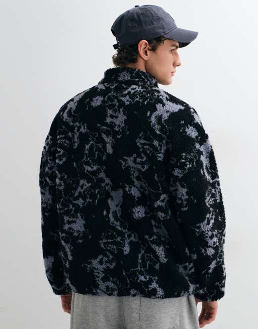 ONLY & SONS oversized fleece in black smoke, 2 of 5
