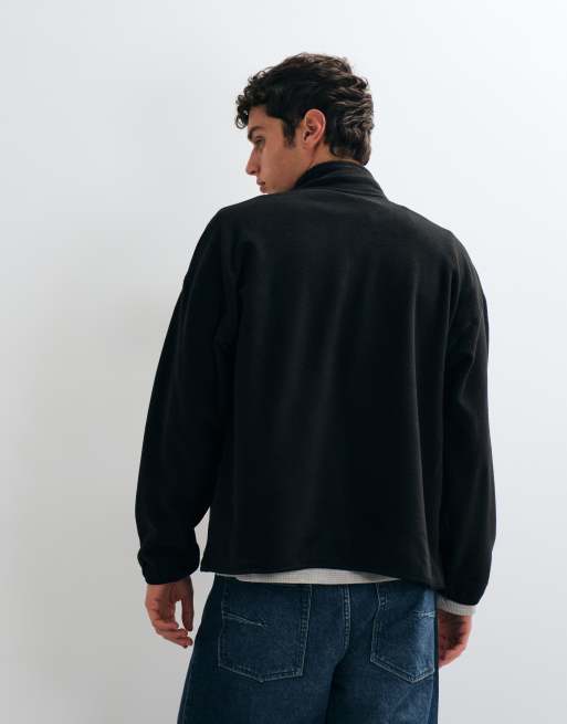ONLY & SONS oversized fleece with leave blank print in black, 3 of 5