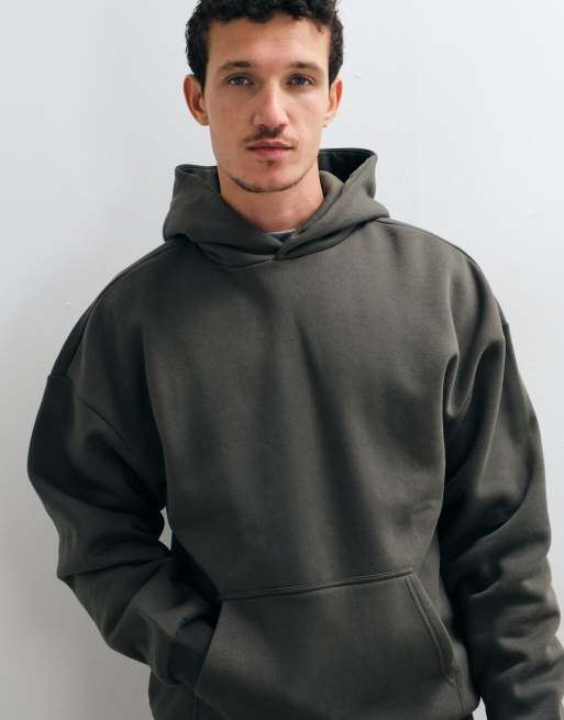 ONLY & SONS oversized hoodie, half zip sweatshirt & loose fit joggers co-ord in deep grey, 4 van 4