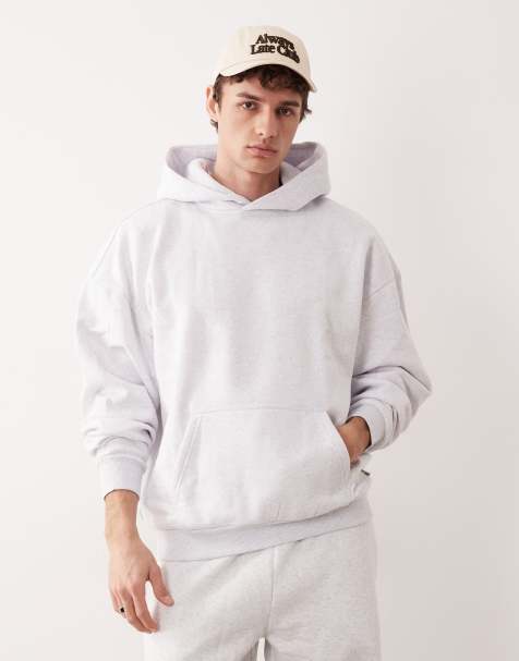 ONLY & SONS oversized hoodie in super light gray - part of a set - view 1