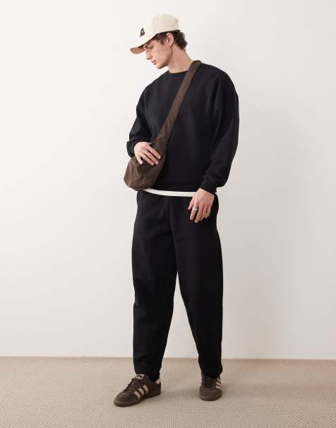 ONLY & SONS oversized hoodie, oversized sweatshirt and loose fit joggers co-ord in black - view 1