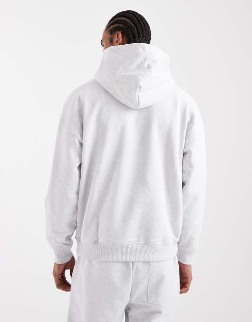 Only & Sons - Oversized hoodie van premium 400gsm zware stof in lichtgrijs, deel van co-ord set, 3 van 5
