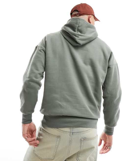 ONLY & SONS - Oversized hoodie van zware jersey in saliegroen, 4 van 4