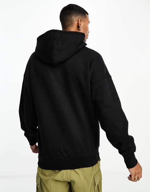ONLY & SONS - Oversized hoodie van zware jersey in zwart, 4 van 4