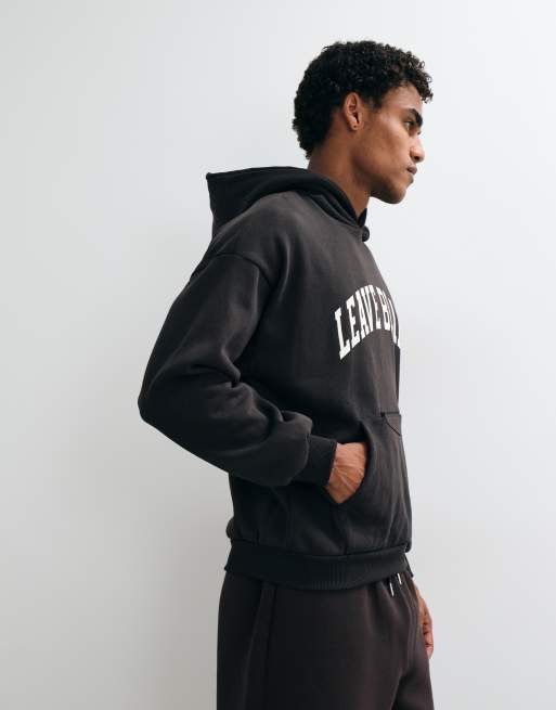 ONLY & SONS oversized hoodie with 'leave blank' varsity print in black, 3 of 5