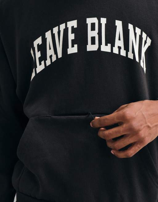 ONLY & SONS oversized hoodie with 'leave blank' varsity print in black, 4 of 5