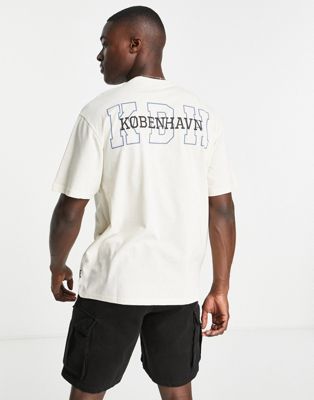 Tanke en anden velgørenhed Only & Sons - Oversized hvid T-shirt med logoprint og 'København'-print på  ryggen | ASOS