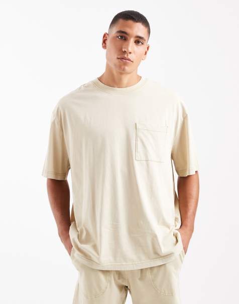 ONLY & SONS oversized lounge t-shirt co-ord in cream - view 1