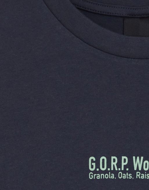 Only & Sons - Oversized marineblå T-shirt med 'Worldwide'-print på ryggen, 4 af 4